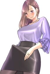 1futa balls big_breasts big_penis breasts brown_hair bulge bulge_through_clothing business_suit clothed clothing erection erection_under_clothes erection_under_skirt fully_clothed futa_only futanari human light-skinned_futanari light_skin liza_(artist) long_hair long_sleeves pantyhose pencil_skirt penis skirt solo standing tenting