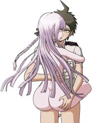 1boy 1boy1girl 1girls accurate_art_style ass big_ass blush breasts brown_eyes brown_hair cheeeeeeeeeeeeen chest danganronpa danganronpa:_trigger_happy_havoc danganronpa_2:_goodbye_despair edit feet female hinata_hajime kirigiri_kyouko long_hair male purple_eyes purple_hair sprite sprite_edit straight_hair tits transparent_background violet_eyes violet_hair