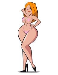 1girls alternate_version_available belly_button big_breasts bikini bikini_bottom bikini_top biting_lip black_heels breasts cleavage codykins123 female hand_behind_head hand_on_hip heels high_heels high_resolution highres lipstick madeline_(johnny_bravo) navel orange_hair pink_bikini pink_bikini_bottom pink_bikini_top red_hair smile string_bikini string_panties thick_thighs underboob wide_hips