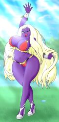 1girls 5_fingers artist_request big_ass big_breasts bikini blonde_hair blue_eyes cute female jynx lake lipstick looking_at_viewer no_humans painted_fingernails painted_nails pink_lipstick platform_shoes pokémon_(species) pokemon pokemon_(species) pokemon_rgby purple_skin seductive source_request tagme thick_thighs wedge_heels wink winking winking_at_viewer yellow_hair