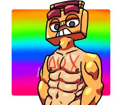 buff_male clicker_film_primer clicker_film_trevor gay_male_pride_colors muscles trevor_(clicker)