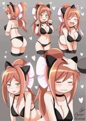 1girls :3 :p animal_ears animated animation ass aster-effect black_bra black_panties blep blush bow bra breasts brown_hair butt cat_ears choker closed_eyes cute disembodied_hand doki_doki_literature_club fang female_focus green_eyes hair hair_bow hair_ribbon head_pat headpat headpats heart long_hair looking_at_viewer monika_(doki_doki_literature_club) multiple_poses multiple_views open_eyes open_mouth panties patting_head rubbing_head signature thighhighs thighs white_bow white_hearts wholesome