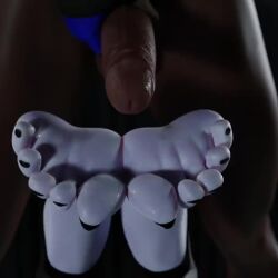 1boy 1girls 3d 3d_(artwork) animated barefoot black_nails black_toenail_polish black_toenails blizzard_entertainment blue_skin cum cum_on_feet cum_on_soles cumshot dark-skinned_male dark_skin duo duo_focus ejaculation feet female foot_fetish foot_focus huge_cock interracial lúcio large_penis lucio_(overwatch) male overwatch overwatch_2 painted_toenails propor_(artist) simple_background soles toe_scrunch toes toes_spread video widowmaker