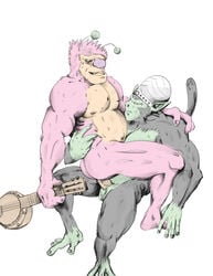 anal anal_sex balls banjo chubby fuzzy_lumpkins gay haplorhine male male_only mojo_jojo monkey monkey_boy monkey_feet muscles penetration penis powerpuff_girls prehensile_feet primate