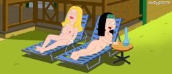 accurate_art_style american_dad blonde_female breasts casual female female_only francine_smith gp375 hayley_smith headwear human naked neckwear nipples nude pale_skin tagme wristwear