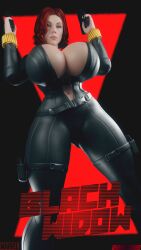 1girls 2022 3d 3d_(artwork) 4k abstract_background absurd_res areola artist_name big_areola big_breasts black_widow_(marvel) blender blender_(software) boob_window breast_squish breasts busty curvaceous curvy curvy_body curvy_female curvy_figure digital_media_(artwork) drakepowers eyelashes eyeshadow female female_focus female_only fingers gun hi_res hourglass_figure huge_breasts large_breasts light-skinned_female light_skin looking_at_viewer makeup marvel marvel_comics natasha_romanoff red_hair short_hair simple_background solo standing thick_thighs voluptuous watermark weapon wide_hips