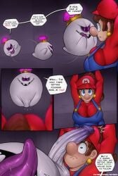 big_breasts big_penis boo_(mario) comic detnox imminent_rape imminent_sex king_boo luigi's_mansion maria_(detnox) mariette mario mario_(series) new_super_mario_bros._u_deluxe rule_63 tagme