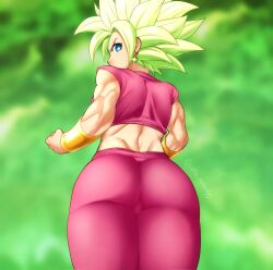 1girls aka_nobodyy ass back_view big_ass big_butt bubble_ass bubble_butt dragon_ball dragon_ball_super female_saiyan fusion kefla legendary_super_saiyan potara_earrings potara_fusion saiyan shounen_jump son_goku super_saiyan super_saiyan_2 thick_ass thick_thighs tournament_of_power