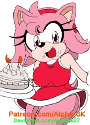 alpha_sk amy_rose birthday recolor self_upload small_breasts sonic_(series) traced