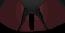 animal_genitalia balls black_body black_tail colored equid feral forbidden_(fiend) fully_sheathed genitals hi_res hooves male mammal ms_paint shaded sheath simple_background solo standing_over_viewer the_fiend