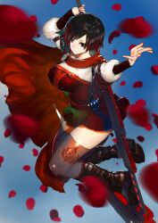 big_breasts breasts female female_only fully_clothed ruby_rose rwby tight_clothing