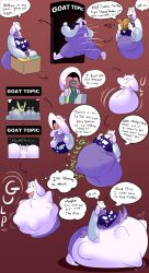 1girls 2d anthro ass breast cheek cheek_bulge clothes comic crowd dress english english_text expansion female female_focus female_only female_pred furry goat goat_horns gulp hips large_ass large_breasts milf mother purple_eyes ripped_clothing ripped_dress run running talking text the_hookaloof thick_thighs thighs toriel undertale undertale_(series) vore vore_belly vore_comic wardrobe_malfunction white_fur wide_hips