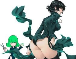 1girls absurd_res ass ass_focus assisted_exposure back_view bangs big_ass big_breasts big_butt blush bob_cut boots breasts busty butt_focus clothed clothing curvaceous curvy curvy_body curvy_female curvy_figure dark_green_hair dark_hair dat_ass dress embarrassed esper exposed_ass exposed_panties female female_focus fringe fubuki_(one-punch_man) green_eyes green_hair heroine highres hips large_ass legs light-skinned_female light_skin lips lipstick long_sleeves looking_back medium_hair necklace one-punch_man ozkh panties presenting presenting_ass presenting_butt psychic ripped_clothing ripped_dress ripped_skirt short_hair shy sideboob slim slim_waist solo_focus tatsumaki tearing_clothes thick thick_ass thick_legs thighs thin_waist thong tight_clothing torn_clothes torn_dress underwear upskirt voluptuous waist white_background wide_hips