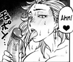 ahe_gao blowjob comic_panel dorohedoro muscular_female noi_(dorohedoro) power_bottom sweat