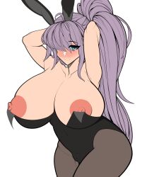 1girls ass big_ass big_breasts blue_eyes blush breasts bunnysuit curvy female huge_breasts large_breasts last_origin light-skinned_female light_skin long_hair nikurabbit silver_hair smile t-20s_gnome tagme voluptuous wide_hips