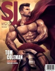 1boy 2018 bodybuilder caucasian caucasian_male fitness_model magazine_cover male male_only muscles muscular muscular_male real_person silverjow sj_magazine solo solo_male spartan text tom_coleman writing