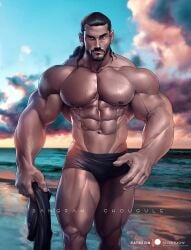 bodybuilder bulge fitness_model male male_only melanin muscles muscular muscular_male real_person sangram_chougule silverjow solo wet