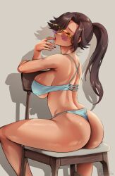 1girls 2022 ass ass_focus ass_shot back_view big_breasts bikini breasts brown_hair bubble_butt female female_only foxy_rain_(foxyreine) foxyrain_(foxyreine) foxyreine hips huge_ass huge_breasts long_hair long_ponytail original original_character ponytail purple-tinted_eyewear slim_waist suggestive_look sunglasses tan tan-skinned_female tanned_skin thick_thighs thighs tinted_eyewear wide_hips