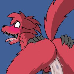 anal anal_sex cum_inside ears_up furry gay male merah night original_character penis red_body red_fur spanky15 tail wolf