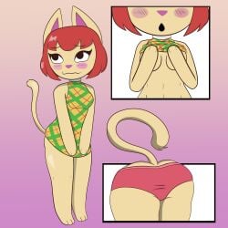 1:1 animal_crossing anthro clothing felicity_(animal_crossing) felid feline female hi_res kamikiller mammal nintendo panties solo underwear video_games