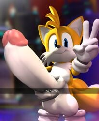 1boy 3d big_penis camera_view casual exposed_torso footwear furry handwear lanto large_penis male male_focus male_only photo sega small_but_hung sonic_(series) sonic_the_hedgehog_(series) tails yellow_fur yiff