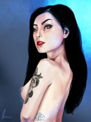1girls asian female female_only rae_lil_black sideboob solo tattoo