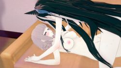 3d breasts completely_nude completely_nude_female danganronpa danganronpa_2:_goodbye_despair koikatsu large_breasts mioda_ibuki nanami_chiaki orph pussy straight_hair super_danganronpa_2 yuri