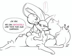 animated artist_request big_ass black_and_white braixen breasts bubble_butt englamu female huge_ass lopunny pokémon_(species) pokemon pokemon_(species) tagme