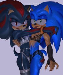 2boys anthro crossdressing cute femboy feminine_male furry gay hauringu lingerie sega shadow_the_hedgehog sonic_(series) sonic_the_hedgehog sonic_the_hedgehog_(series) yaoi