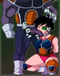 1boy1girl 1girls armor blowjob dragon_ball fellatio green-tinted_eyewear hman male saiyan saiyan_armor saiyan_tail scouter seripa sucking_penis tinted_eyewear