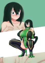 dymblefish female hero_outfit_(mha) my_hero_academia solo tsuyu_asui