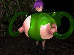 1girls 3d animated blender bouncing_breasts breast_expansion breast_squeeze erect_nipples fantasy female female_only huge_breasts huge_nipples long_nipples monster nanakaido nipple_fucking nipple_penetration nipple_play nipples purple_eyes purple_hair slime slime_inflation