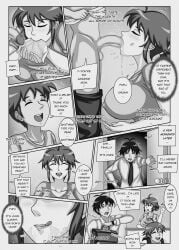 age_difference black_and_white blowjob cheating comic dialogue english english_text fellatio hlord_recona incest large_breasts mother mother_and_son netorare original original_characters peeing piss_drinking pissing_in_mouth urine