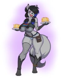 2022 big_breasts breasts female female_focus female_only food furry goth_ihop ihop jakuson_z meal nipples original original_character tagme zenocoyote_(oc)