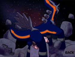 . animated animated_gif dialga legendary_pokemon mew mew_(pokemon) mythical_pokemon pokemon pokemon_(species) pokemon_dppt pokemon_mystery_dungeon pokemon_rgby primal_dialga quadruped sex size_difference stars straight_hair tagme thegreatbadguy