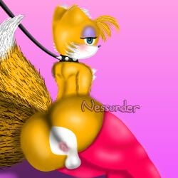 balls big_ass big_butt canid canine femboy feminine_male feminine_tails fox furry male male_only miles_prower nessunder sega slave_collar solo_male sonic_(series) sonic_the_hedgehog_(series) tails