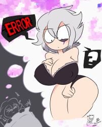 1609bell alternate_version_available ass_expansion bell1609 breast_expansion fhs fhsz3r0 fnafhs fnafhs_z3ro fnafhsrule34 nightmare puppet_(fnafhs) purple_eyes spanish_text white_hair