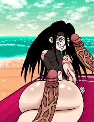 beach big_ass big_penis bubble_ass dynamik808 envy_(fullmetal_alchemist) femboy fullmetal_alchemist gloves grinning headband homunculus long_hair purple_eyes