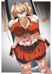 belly_punch big_breasts blonde_hair female houjoh_(7th-heaven) original original_character ryona tagme vomit