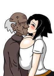 1boy age_difference breasts cleavage dark-skinned_male dark_skin dibuctor female human interracial kissing large_breasts male older_male older_male_and_younger_female ruby_rose rwby sex ugly_bastard