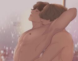 2boys animated asian asian_male black_hair bts gay gay_sex jeon_jung_kook kim_tae_hyung kiss_on_neck korean kpop male male_only mp4 neck nipples no_sound penetration video white_body yaoi