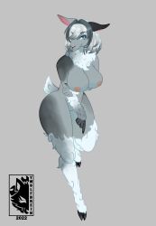 absurd_res anthro big_breasts bovid breasts caprine female hair hi_res mammal neck_tuft sheep solo tuft video_games white_hair wide_hips ywolfdrein