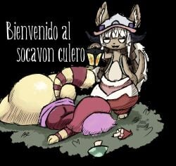 ambiguous_gender ass big_ass big_butt don't_starve don't_starve_together dont_starve dont_starve_together gothicc_komy_(artist) klei_entertainment made_in_abyss mushroom nanachi spanish_text