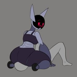 anon big_ass blush clothed_female clothed_female_nude_male facesitting female female_focus friday_night_funkin grey_skin half-closed_eyes male merell_(d0munit) pink_eyes robot robot_girl screen_face shortstack staring_at_viewer straight thekingofsorrow wheel_feet