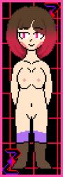 2022 2d bete_noire brown_hair female female_only glitchtale pink_eyes pink_highlights pixel_art tagme twitter twitter_username undertale undertale_(series) undertale_au undertale_fanfiction z!betty zixy