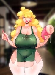 1girls apron apron_only artificial_vagina big_breasts big_lips bimbo bimbo_lips blonde_hair breasts bunny_(ppboom) closed_eyes earrings erect_nipples female female_only fleshlight garter_straps green_apron hair hair_over_one_eye hips huge_breasts i_mean_breast_milk iced_latte_with_breast_milk large_breasts lips long_hair looking_at_viewer meme naked_apron nipples original original_character pen ppboom pussy red_lips red_lipstick smile solo solo_female thick_lips thick_thighs thighhighs thighs vagina white_thighhighs wide_hips yellow_nail_polish yellow_nails