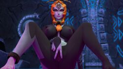 1girls 3d_(artwork) 4k barefoot blender_(software) breasts highres legs_apart looking_at_viewer midna nude nude_female orange_hair pussy red_eyes smile solo spread_legs spreading_pussy sticki_bun tagme the_legend_of_zelda twili_midna twilight_princess