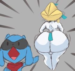 ass big_ass big_butt furry gothicc_komy_(artist) jirachi pokemon pokemon_(species) riolu