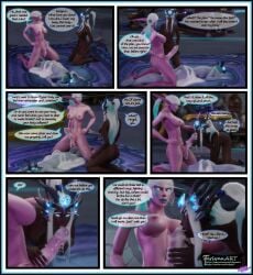 3d anal anal_sex anal_sex ass_focus blood_elf comic comic_page comic_panel cum_out_mouth female ferlynn futa_on_female futanari hair_pull inflation naked naked_female night_elf roleplay showing_off sindragosa story world_of_warcraft