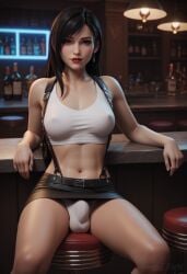 1futa ai_generated angel_light angel_light_(artist) ass black_hair breasts bulge dickgirl final_fantasy final_fantasy_vii final_fantasy_vii_remake futanari nipples_visible_through_clothing red_eyes tifa_lockhart